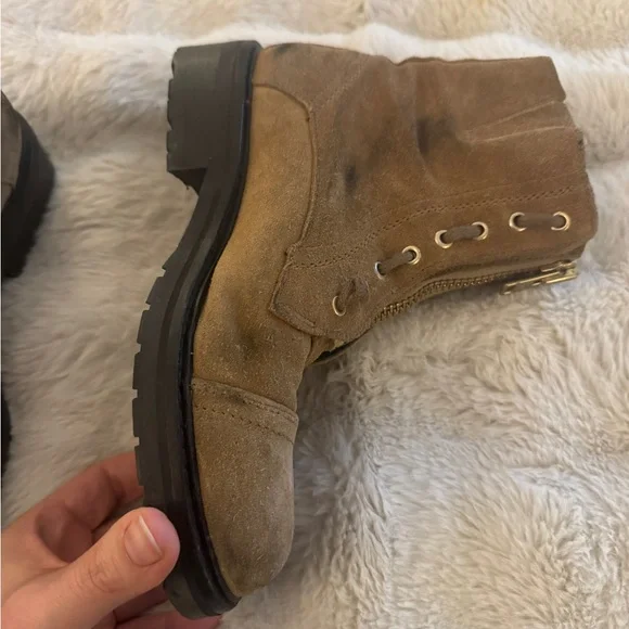 All Saints Ariel Camel Combat Boots - Picture 3 of 9